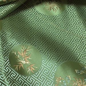 Green Chinese brocade fabric